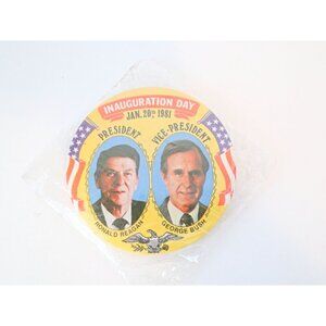 Reagan Bush 1981 Inauguration Day Button Pinback